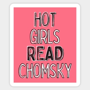 Hot Girls Read Chomsky - Nerdy Intellectual Design Sticker